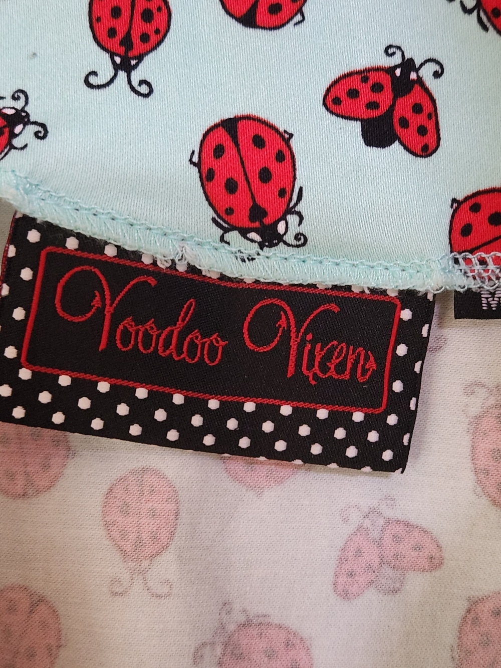 Voodoo Vixen Mint and Red Ladybug Crop Top - Picture 4 of 4